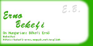 erno bekefi business card