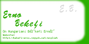 erno bekefi business card